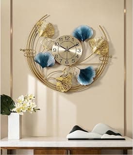 Metal Wall Hanging Floral Wall Clock (60cm) Multicolor for Bedroom/Dining Room/Study Room/Hall/Office(24"x24")