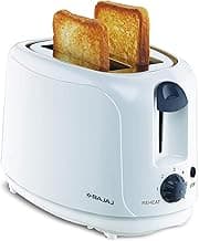 Bajaj ATX 4 750 watts 2-Slice Pop-up Toaster | Dust Cover & Slide Out Crumb Tray | 6-Level Browning Controls | Mid-Cycle Cancel Feature | 2-Yr Warranty | 750 watts | Electric Toaster 【White】