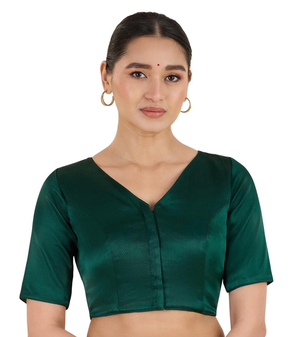 Studio Shringaar Women's Premium Soft Viscose Velvet Satin Readymade Saree Blouse in Rich Silky Colours.