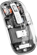Arctic Fox Pureview Transparent Wireless and Bluetooth Rechargeable Mouse, USB Receiver,LED Battery Magic Silm for Office/PC/Mac/Laptop/Apple/ipad(Space Gray)