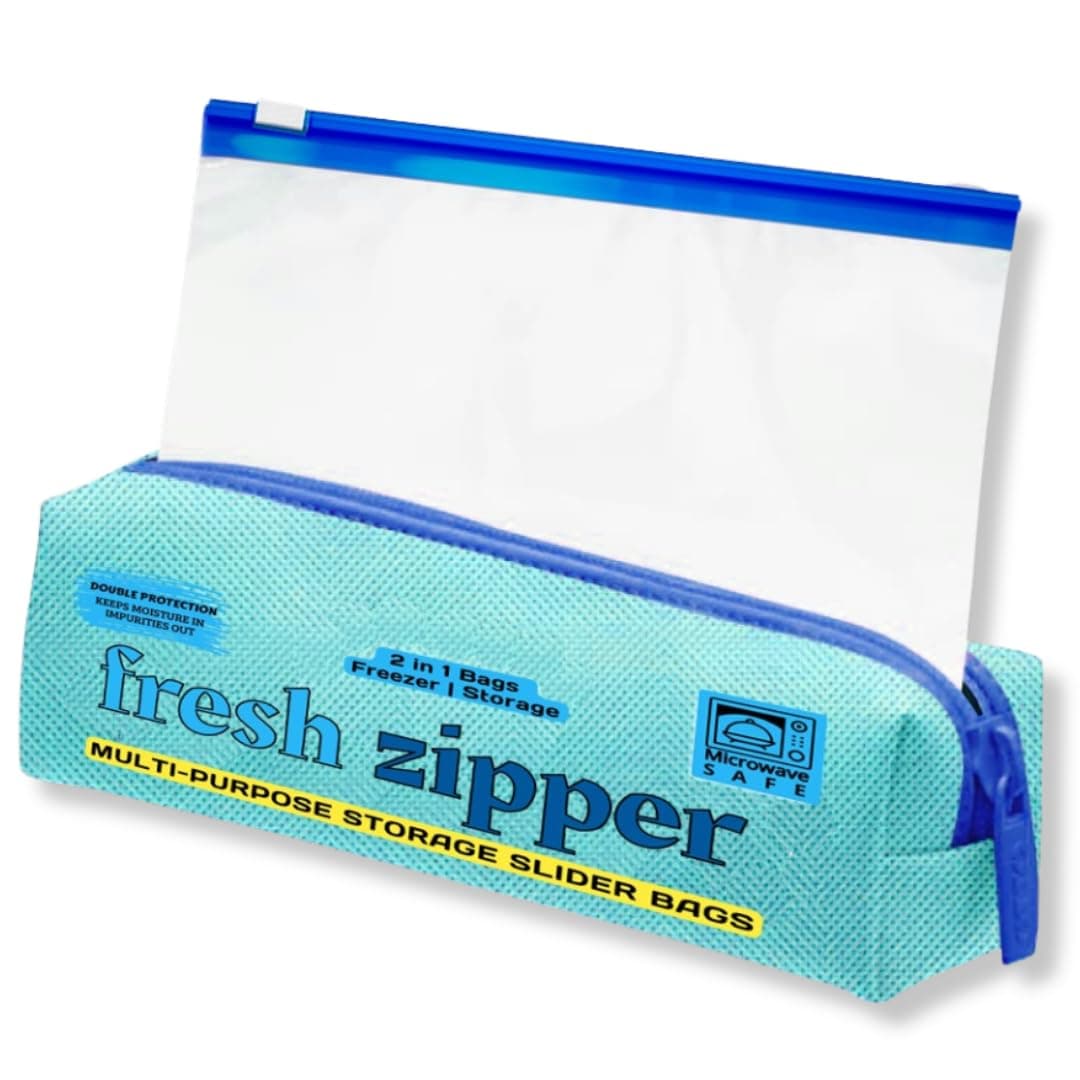 GREENTWISH Fresh Zipper (Pack of 30) Multi-Purpose Storage Slider Bags | Reusable Zip Lock Bags for Food Storage | BPA Free Plastic Pouch | Size: Small (8 x 8 Inch)