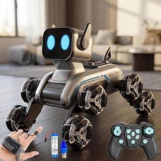 VikriDA Remote Control Cars for Kids Adults, 8WD Gesture Sensor RC Stunt Car with Light, Music, RC Robot Dog Toys,Birthday Toy for 6 7 8 9 10 11 12 13 Years Old Boys Girls Kids,Black