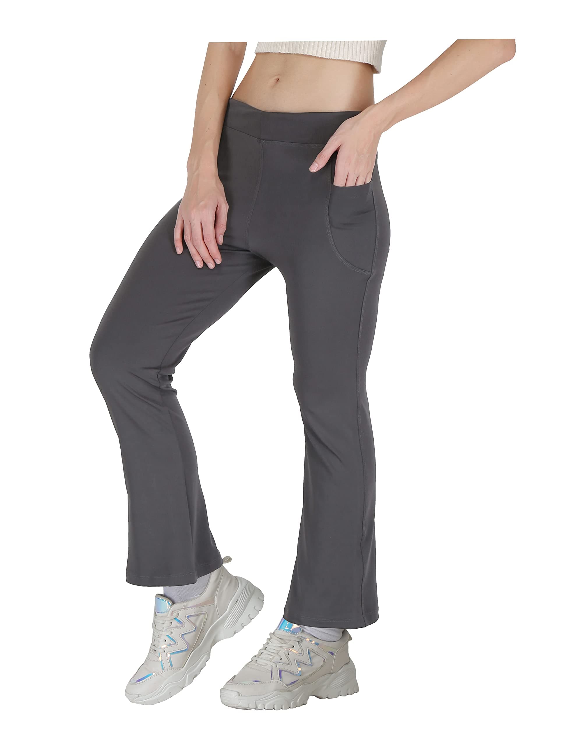 STARLATH Girls Trackpants and Yoga Pants, Bootcut Leggings and Lower for Kids, Soft 4 Way Lycra Strachable Track Pants for Daily use Yoga Running, Active Performance Pant