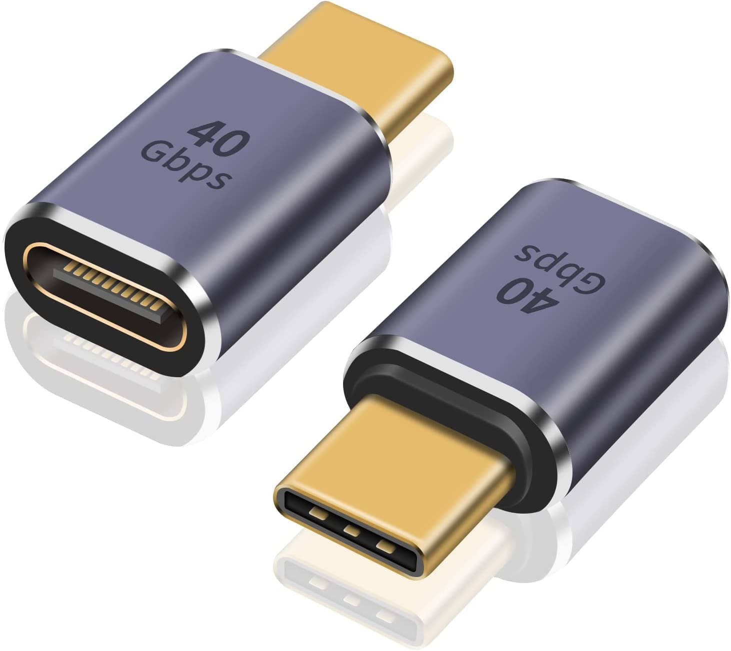 Tobo USB C Adapter, USB Type C Male to Female Adapter Extender Support 100W, 40Gbps, 8K@60Hz for Thunderbolt 4/3, MacBook Pro/Air, Laptop, Tablet, Phones and More Type C Devices(TD-943CC, Pack-of-2)