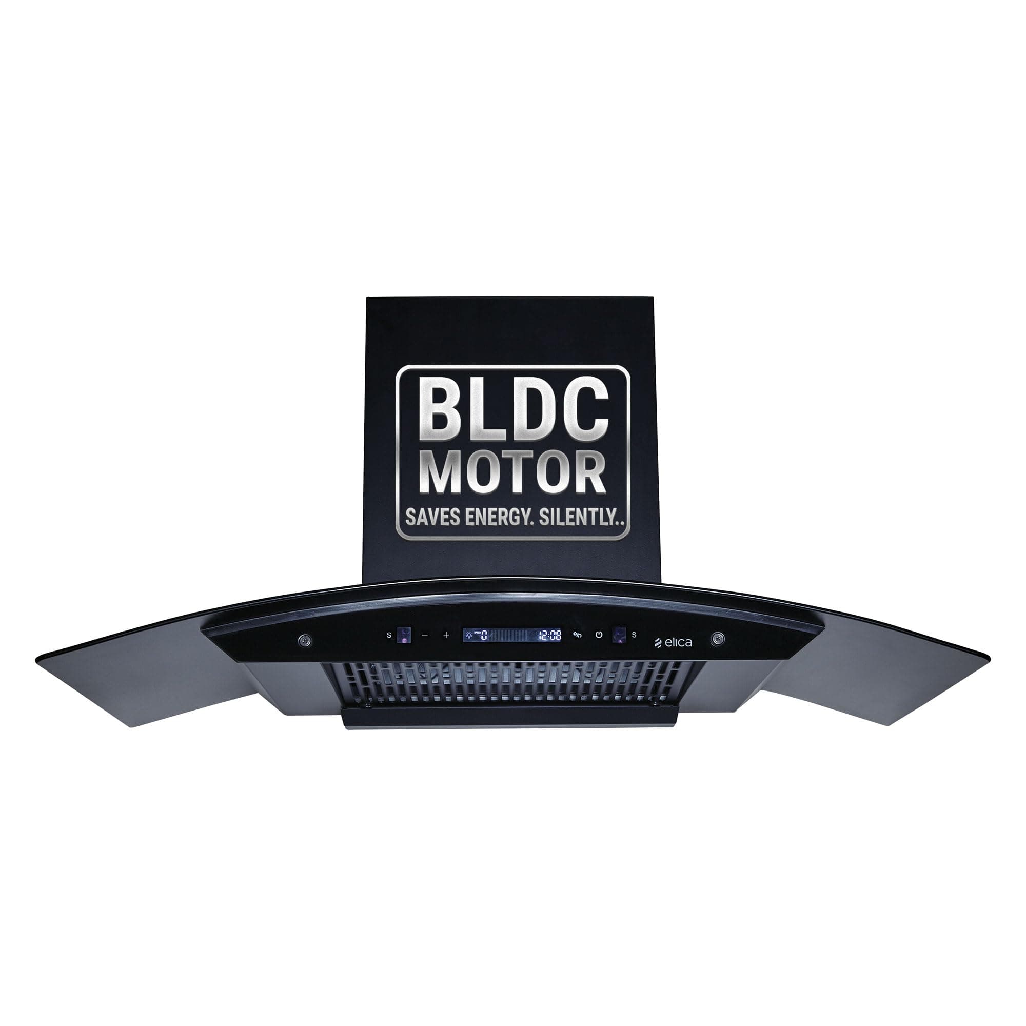 Elica 90cm 1500 m3/hr BLDC Filterless Autoclean Kitchen Chimney with 15 Years Motor & 5 Years Comprehensive Warranty | CURVE FL 900 BLDC HAC LTW MS NERO | RPM Display with Touch + Motion Sensor| Black