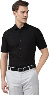 Peter England Men Cotton Regular Fit Shirt (PESHMNUBJ86861_Black, 40