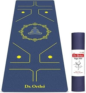 Dr.Ortho Thermoplastic Elastomers Yoga Mat For Men & Women, Exercise Mat For Home & Gym Workout, 6MM Thick Workout Yoga Mat, Anti Slip & Easy to Use - Navy Blue