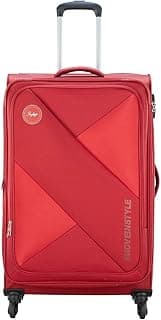 Skybags Polyester Converge Plus 4 Wheel Exp Str Medium Size (H) 5 Years International Warranty Soft Spinner Wheel Trolley Bag (79 Cm, Red)