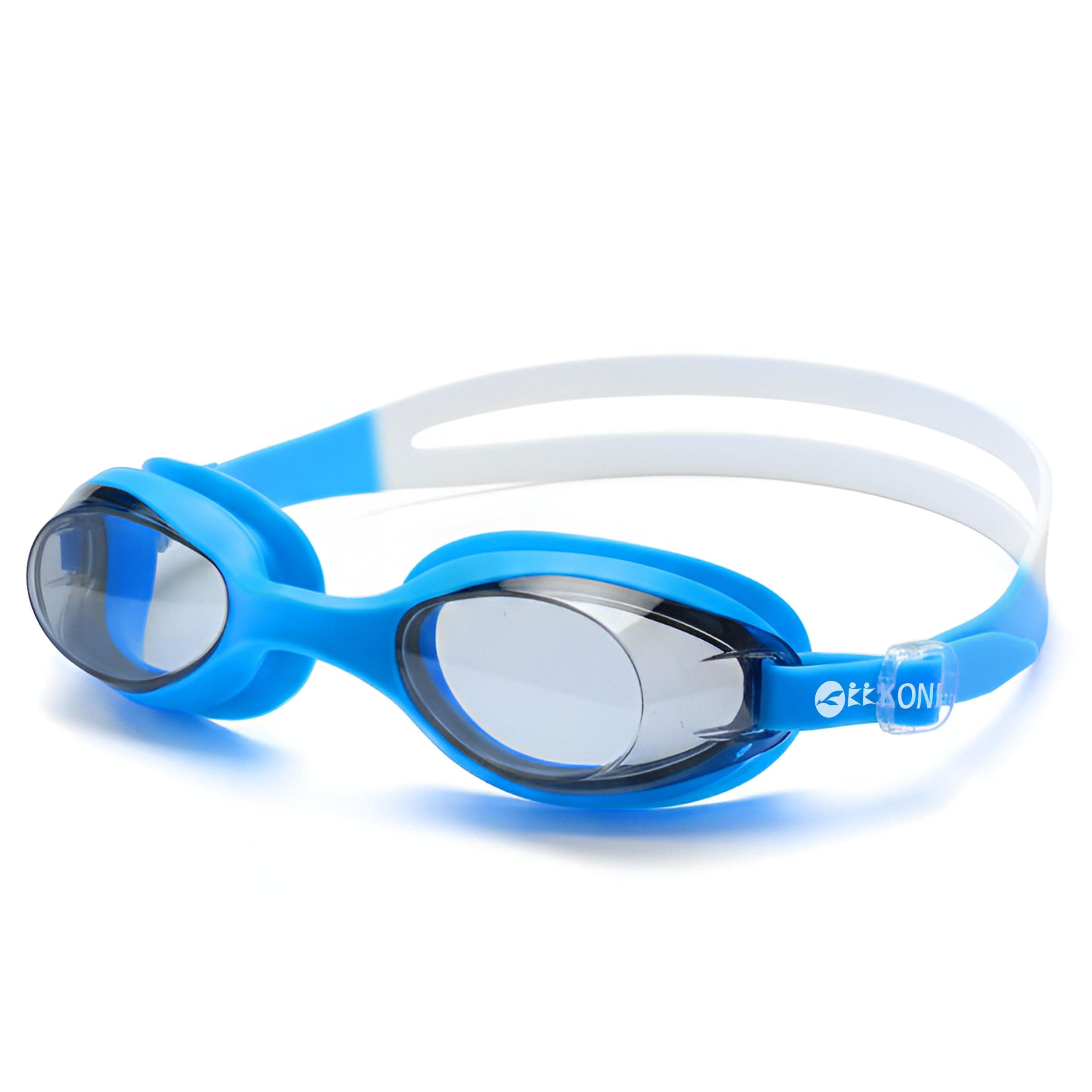 KONEX Eco Swimming Goggles for Kids | Polarised UV Lens | Anti-Fog & Anti-Leak with 3D | Sure - Blue