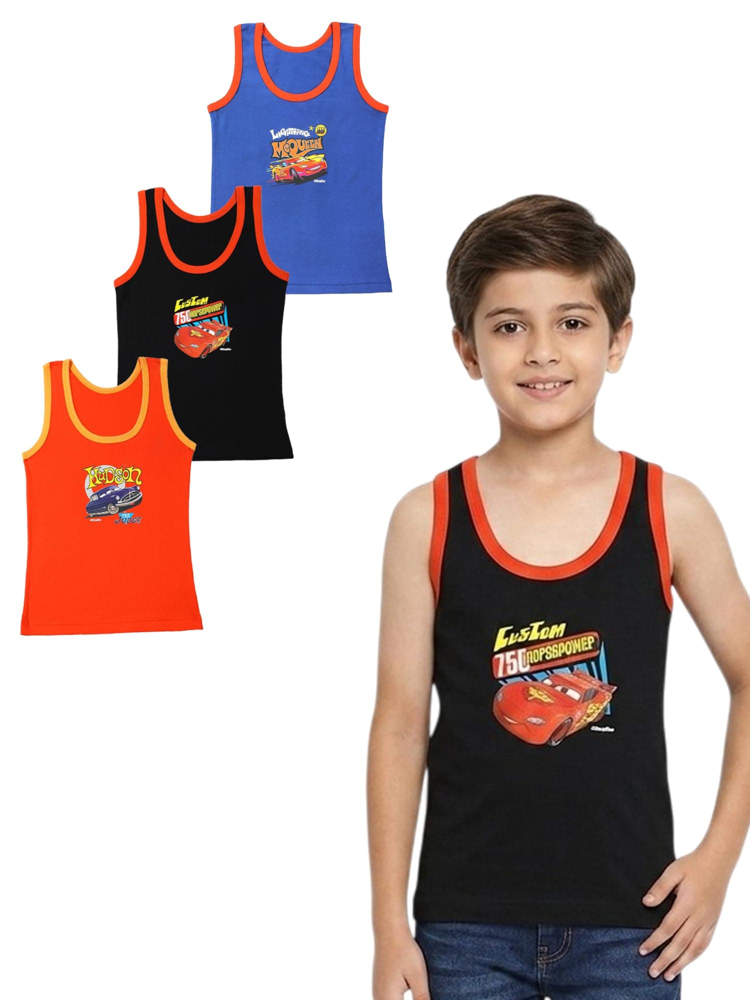 Boy's Regular fit Plain Vest (E927_Multicoloured_5-6 Years) (Color & Print May Vary)