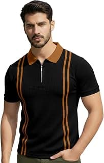 AUSK Men Casual T-Shirt, Texture Printed Half Sleeve Tshirt for Mens, Polo Tshirt for Boys