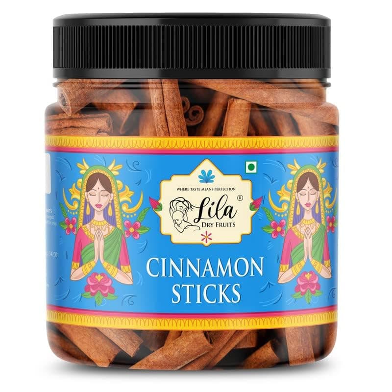 LILA DRY FRUITS Cinnamon Sticks 200 Grams | Dal Chini Aromatic Spice for Cooking, Baking & Beverages | Natural Dalchini for Kitchen Use | Traditional Indian Khada Masala Perfect for Gifting