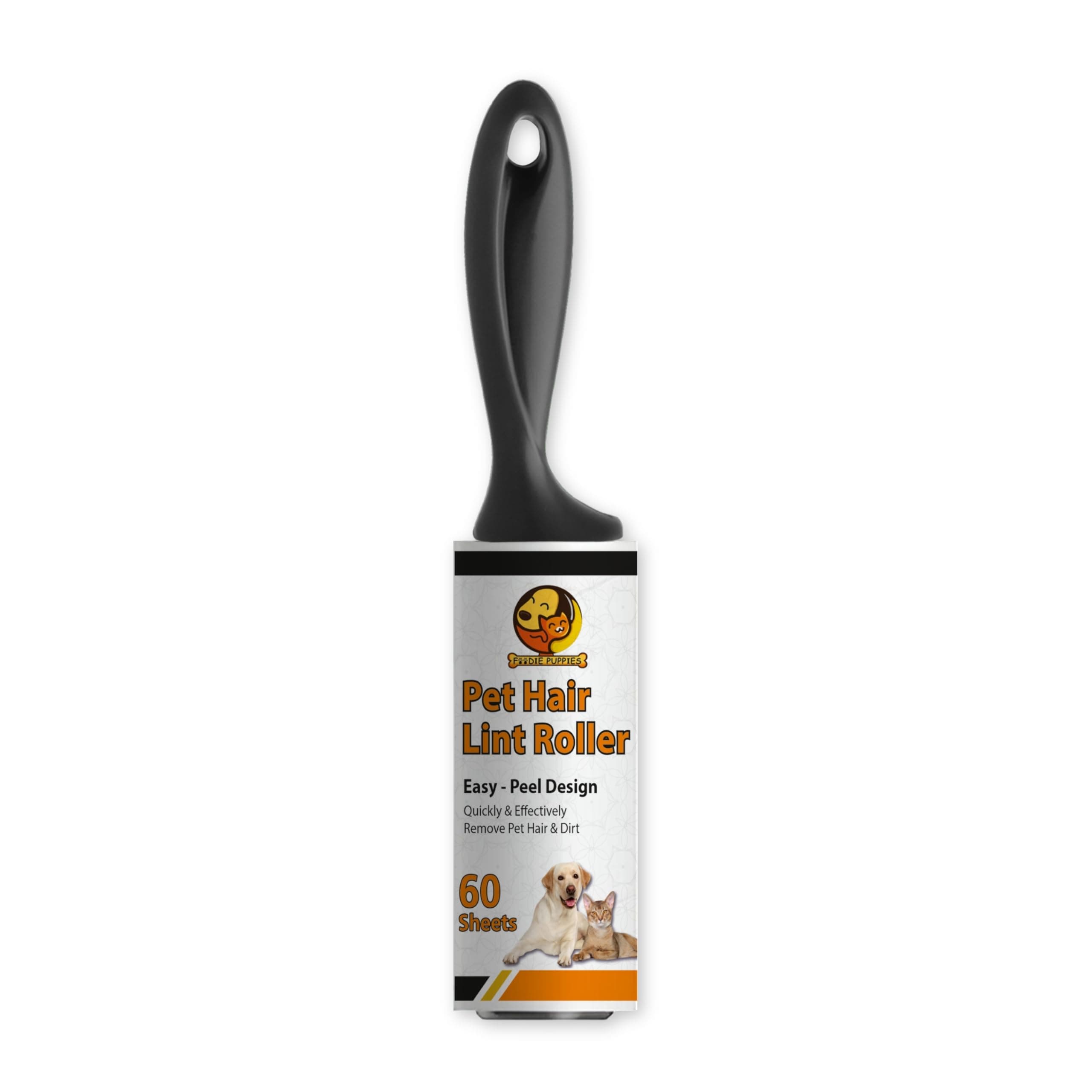 Foodie Puppies Pet Hair Remover Lint Roller with Handle (60 Sheets) - Hair Remover for Dogs and Cats, Ideal for Clothes, Furniture, Coats, Car Seats, Carpets, Fabric, and Dust Cleaning