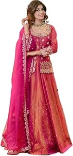 piludi Women's Embroidered Sharara Suit Set | Chanderi Silk Kurta with Dupatta | Wedding & Festive | Ready to Wear Indian Ethnic Outfit