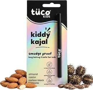 TuCo® Kids Matte Kajal | With Castor Oil & Almond | Safe Kajal For Babies | Smudge-Proof, Water-Proof, Preservative-Free & 100% Lead-Free | Long Lasting, Natural | Black, 15gm