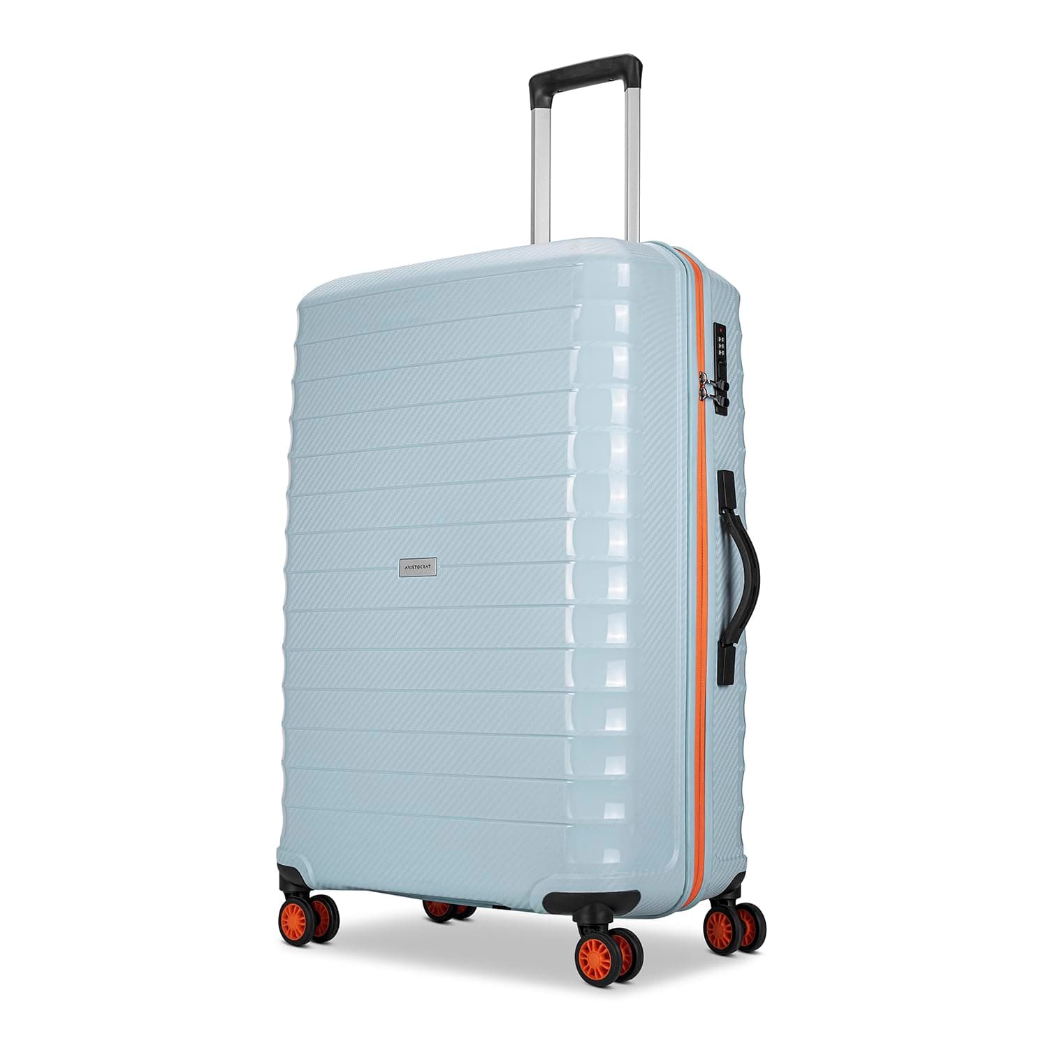 Aristocrat Altitude 8 Wheel Large Size (Check-In) Hard Case Trolley Bag |Combination Lock |Tough And Durable Polypropylene Luggage |3 Year International Warranty| 78 CM Suitcase for Travel| Surf Spray