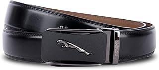 HAMMONDS FLYCATCHER Genuine Leather Belts for Men Leather Original - Autolock Micro Adjustable Ratchet Track leather belt for men formal - Mens Belt Leather branded Formal & Casual Wear - Onyx Black