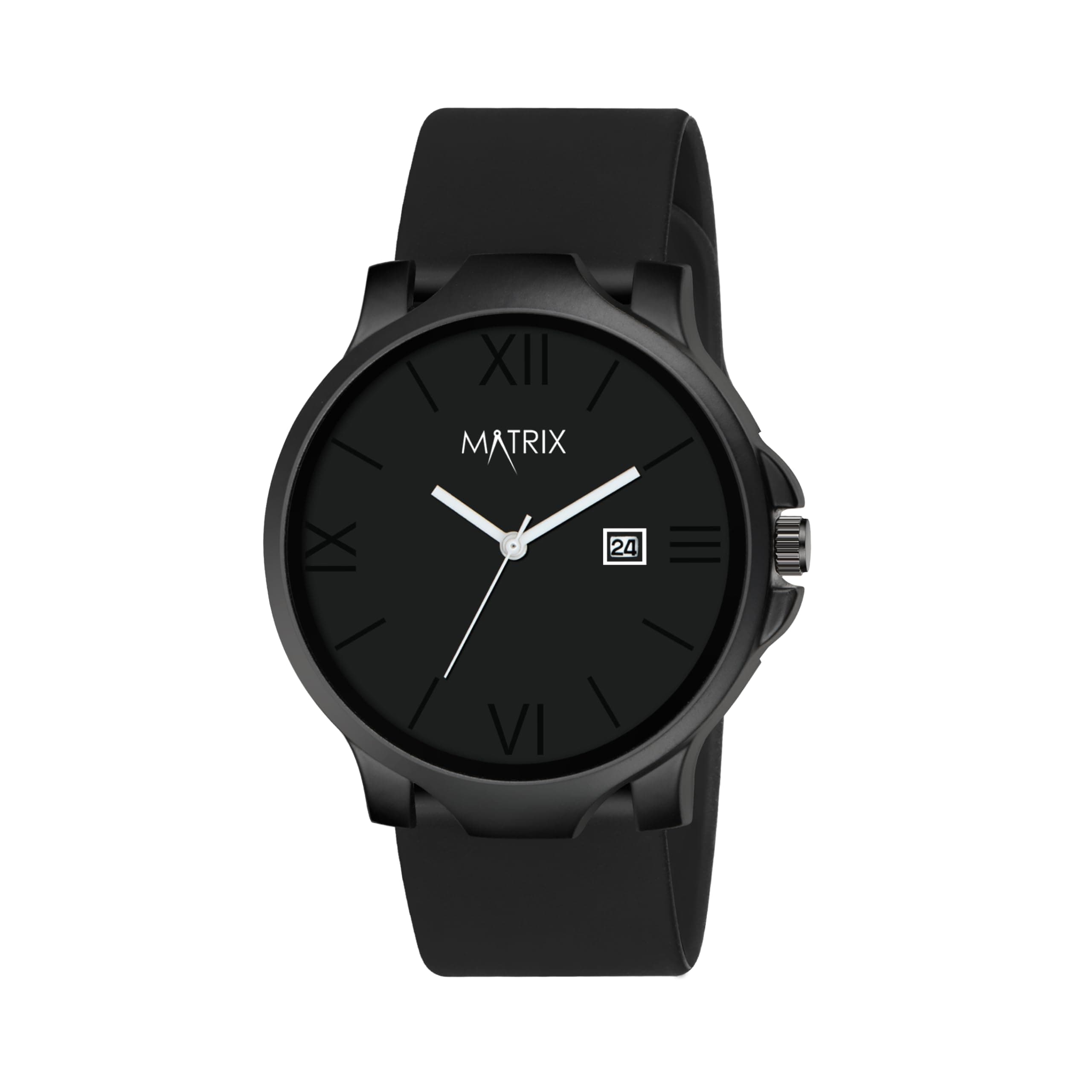 Matrix Dark Edition Solid Black Dial with Softest Silicone Strap Analog Wrist Watch for Men & Boys