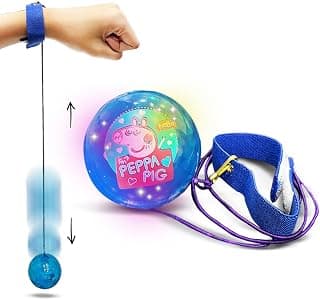 Wembley Peppa Pig Yo Yo Ball for Boys Girls Kids Activity Toy with Adjustable Wrist Band LED Light Playset Bounce Ball Return Gift/Birthday Gift – Random Colors