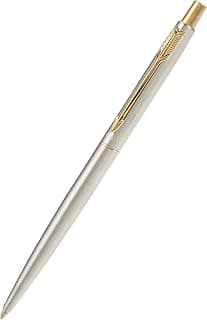 Parker Classic Stainless Steel Ballpoint Pen | Gold Trim | QuinkFlow Technology | Blue Ink, Fine Tip