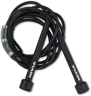 Nivia Trainer Skipping Rope With Spring For Men, Women & Children, Jump Rope for Exercise, For Workout & Weight Loss, Exercise Rope, Skipping Rope for Training, Sports Fitness/Gym (Black)