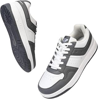 Bond Street Men's White & Green Casual Sneakers | Stylish PU Upper Lace-Up Shoes for Men | Lightweight Sneakers | Comfortable & Durable PVC Sole Footwear