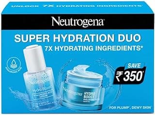 Neutrogena Super Hydration Duo pack| Neutrogena Hydroboost Hyaluronic acid Face Moisturizer 50ml| Neutrogena Hydro Serum 30ml| Dual hydration pack| Limited edition pack