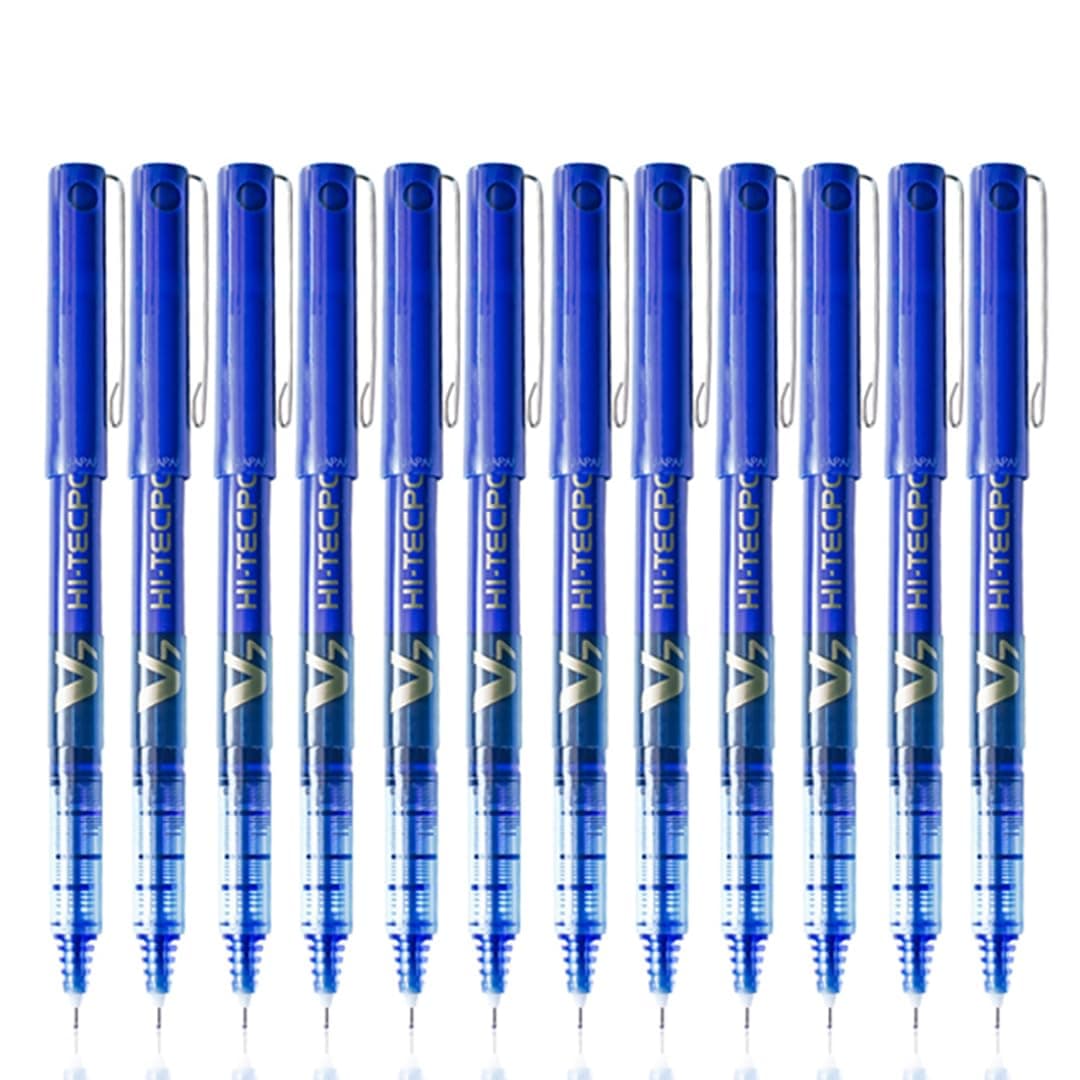 Pilot V7 Pen - Blue Body, Blue Ink, Pack of 12,9000019576