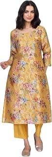 W for Woman Floral Jacquard Straight Tape Kurta