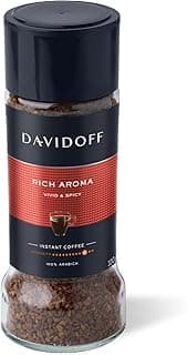Davidoff Rich Aroma Instant Coffee 10/12 Intensity - 100% Arabica, 100G, Granule, Glass Bottle