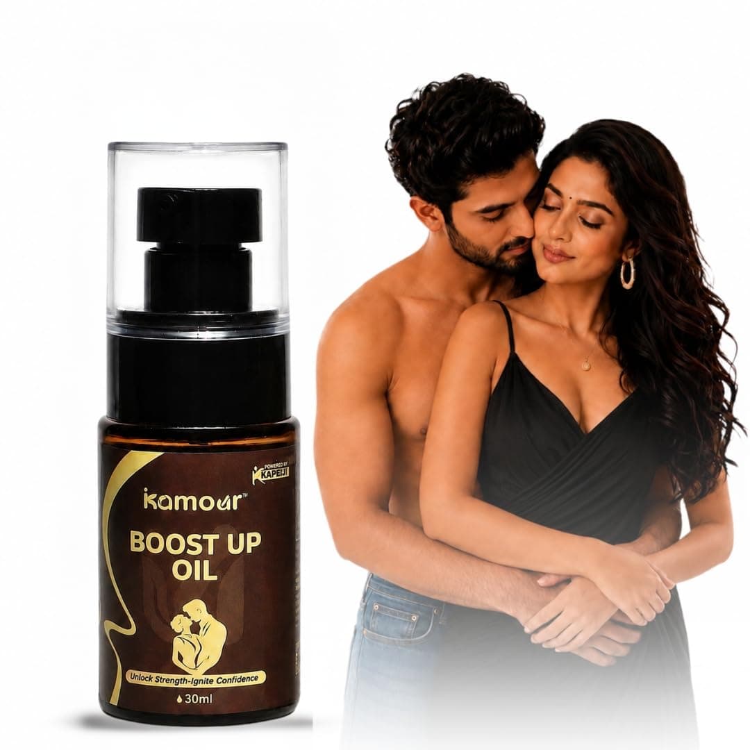 Kamour Boost Up Oil for Men | Ayurvedic Herbal Body Massage Oil with Ashwagandha, Shilajit, Laung & Gokshur | Daily Wellness Massage Oil | Relaxing Body Massage Oil | Herbal Massage Oil | 30 ml