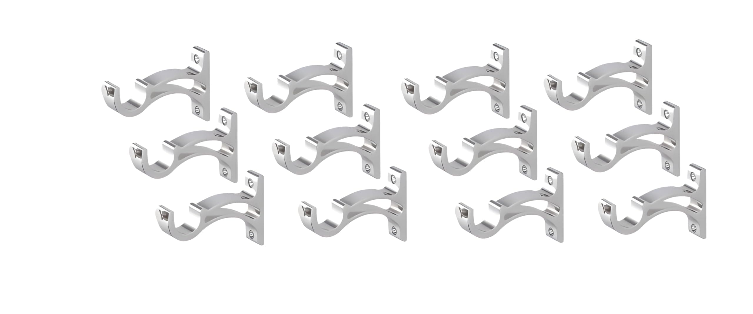 Stainless Steel Curtain Supporter, 1 Inch Parda Rod Holder, Antique Brass Curtain Bracket Set for Doors & Windows, Rod Support/Holder, Curtain Clamp for Windows (Aluminum Support, Pack of 6 Pair)