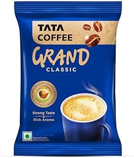 Tata Classic Instant Coffee, 50g Pouch, Chicory Mix With Strong Taste & Rich Aroma, With Flavour Locked Decoction Crystals