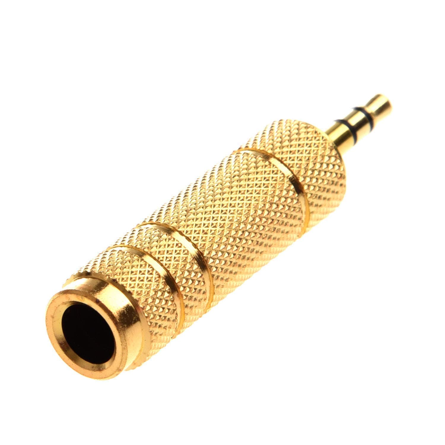 SeCro 3.5Mm Stereo Male to 6.3Mm Stereo Female Adapter Converter ((1 Pack) Golden), Auxiliary