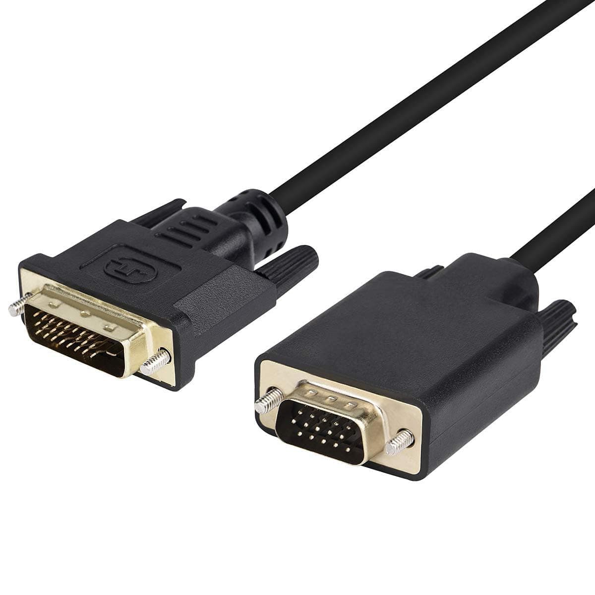 Tobo DVI to VGA Cable, DVI-D 24+1 to VGA 10 Feet Cable Male to Male Gold-Plated Cord for Computer, PC Host, Laptop, Graphics Card to HDTV, LG HP Dell Monitor, Display Screen and Projector TD-1425CC