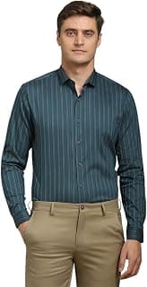 Louis Philippe Men's Striped Slim Fit Shirt