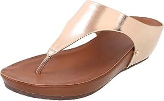 Mochi Women's Faux Leather Metallic Gold Thong Strap Wedge Heel Fashion Sandals