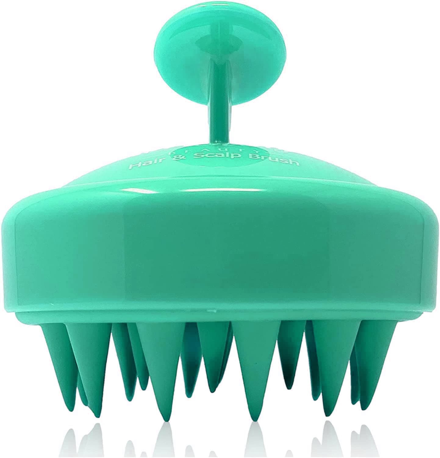 Renesmee Manual Clean Head Care Silicone Head/Hair/Body and Scalp Massage Brush Handheld Massager (Aqua Blue)