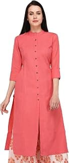 Pistaa's Women's Cotton Regular Fit Casual Kurta