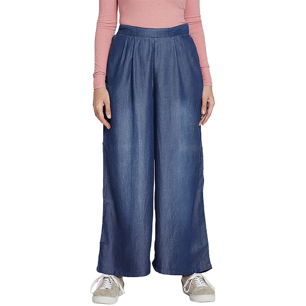 GO COLORS Soft Viscose & Linen Blend Linen Palazzo Full Length for Women| Breathable, Mid Rise