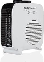 AmazonBasics Compact Portable Room Heater | 2000W | Corded Electric | Convection Heating with 2 Heat Settings | Indoor Use | Small | White PP Plastic