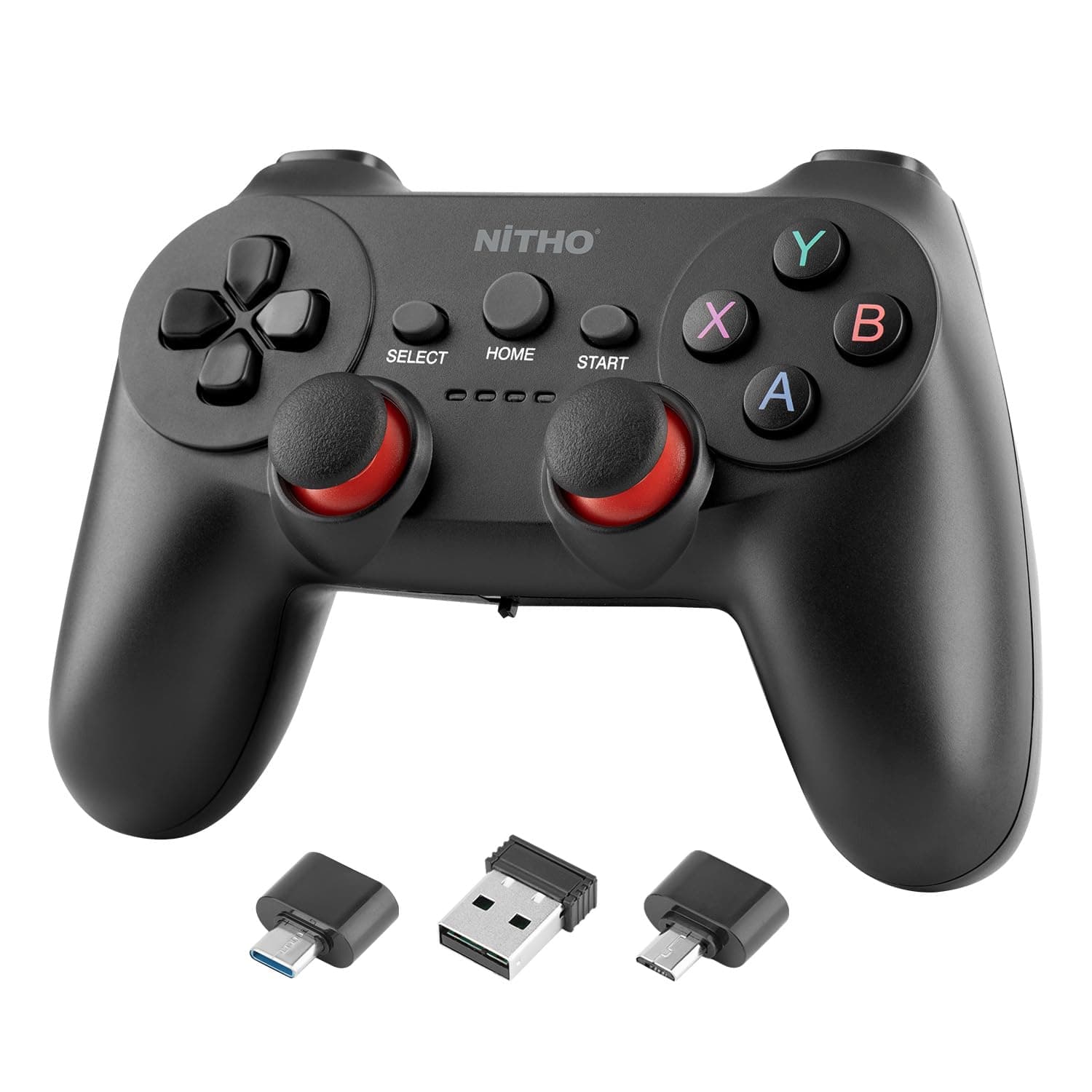 NITHO TWINEX Wireless Controller for Windows PC & Android, Gaming Gamepad with 2.4G USB Receiver, Sensitive Triggers, Precision 3D Competitive Sticks, Stable Connection, Ergonomic Lightweight Joystick