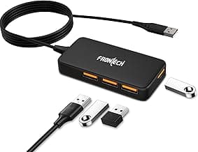 Frontech USB Hub with 4 Port | Switches & LED Indicators | Extra Power Support|480 Mbps Speed - Each Port|Fuse Protection for PC, USB Flash Drives | Backed with 1 Year Warranty (NC-0062)