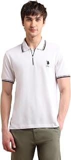 U.S. POLO ASSN. Mustard Yellow Solid Pique Slim Fit Men's Polo Shirt