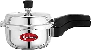 Lifelong 1 Litre Triply Stainless Steel Pressure Cooker for Kitchen | 2.5mm Thickness | Gas & Induction Compatible | Fast & Even Heating | Spillage Control Lid |Easy to Clean Wide Base | BIS Certified