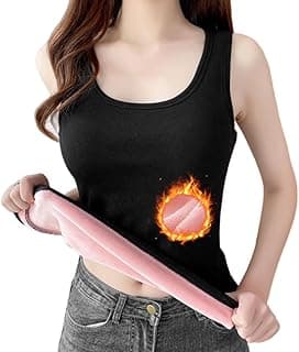PALAY Thermal Tank Top Womens Fleece Lined Underwear Tops Undershirt for Women Cotton Cami Warm Base Layer Vest Scoop Neck