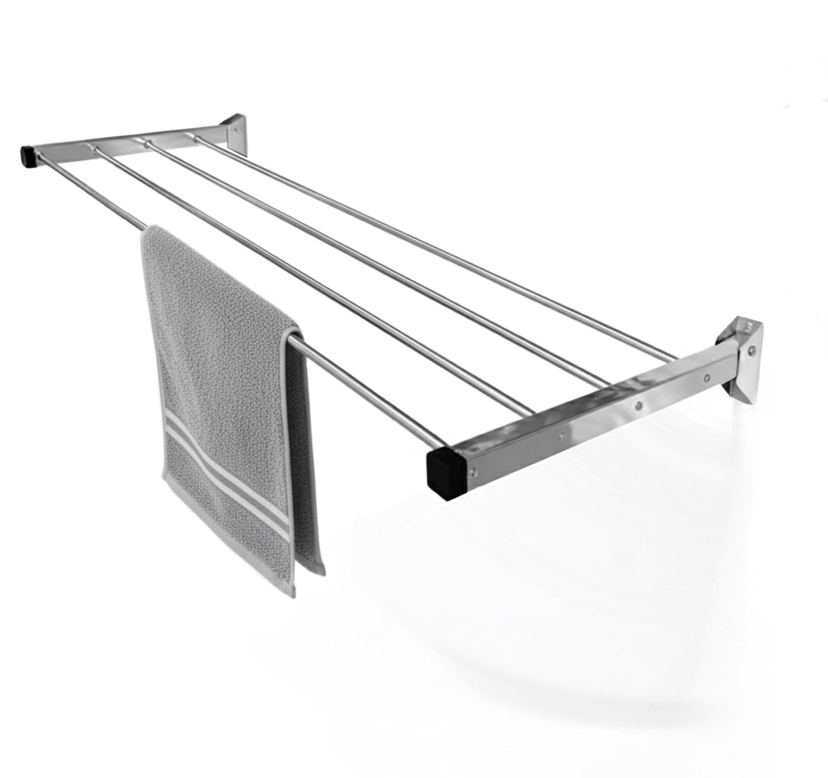 Synergy - 4 Pipes x 4 Feet - Heavy Duty Stainless Steel Clothes Drying Stand Wall Mounted | Cloth Hanging Stand | Clothes Drying Stand for Balcony | Foldable Cloth Hanger for Drying [SY-GL3-4P]