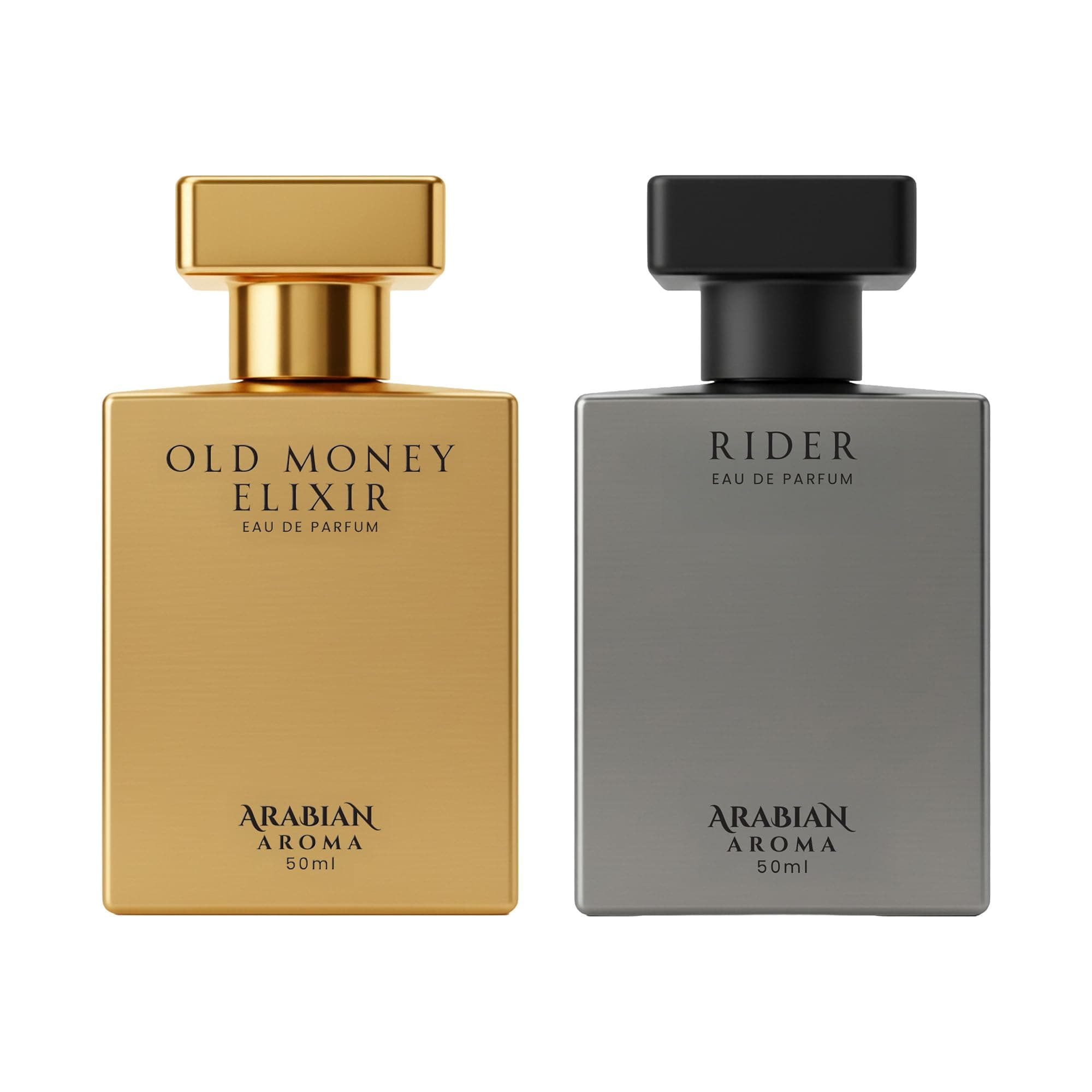 Arabian Aroma Old Money Elixir & Rider Eau De Parfum, Long Lasting Luxury Fragrance for Men & Women, (50 Ml Pack of 2)