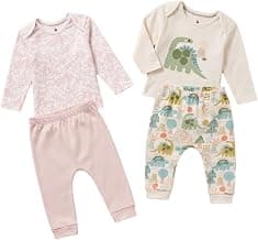 Unisex Pack of 2 Clothing Sets | 100% Cotton Full Sleeve T-Shirt & Elastic Waist Track Pants | Soft & Breathable Baby Co-Ord Set |Outfit for Newborns & Toddlers | 0-3 to 18-24 Months