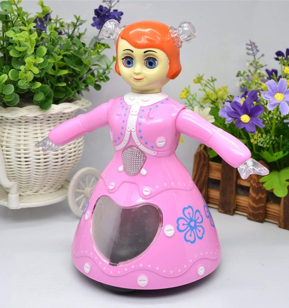 Goyal's Princess Dancing Girl 360° Rotating Musical Dancing Toy with Colorful Flashing Lights